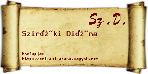 Sziráki Diána névjegykártya