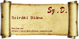Sziráki Diána névjegykártya