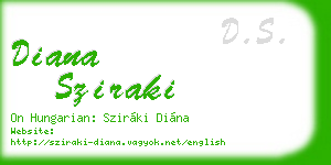 diana sziraki business card